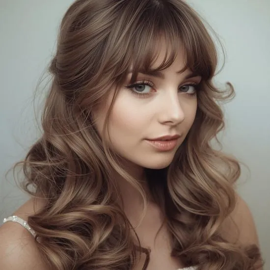 11 long hairstyles with bangs IMG06