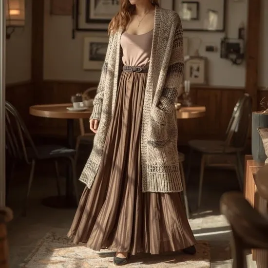 12 long skirt outfits for winter IMG06