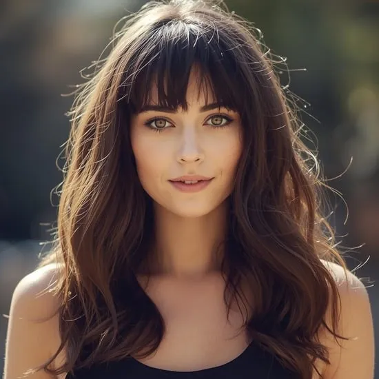 11 long hairstyles with bangs IMG08